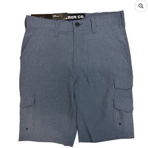NWT M Heather Navy Iron Co 4 Way Stretch Hybrid Cargo Shorts Size 44 |B13